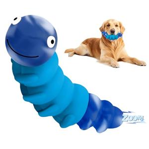 FurtasticFinds Indestructible Dog Toys for Aggressive Chewers, Tough Chew Proof Toy for Large Dogs, Squeaky Rubber Chew Toy with Beef Flavor for Boredom & Anxiety Relief (Blue)