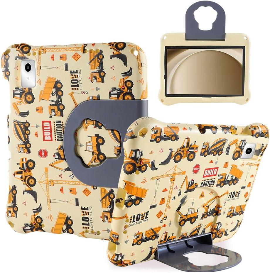 Samsung Galaxy Tab A7 Lite Kids Case - FunnyWin EVA Excavator Kid-Proof Case with Stand, Handle & Shockproof Protection (Yellow)