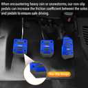 Ziciner 3PCS Non-Slip Car Pedal Pads, Manual Gearbox Gas Pedal Brake Pedal Cover, Aluminum Alloy Brake Gas Clutch Pedal Kits, Universal Replacement Accessories for Car SUV ATV (Blue&Manual)
