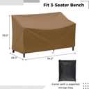 Outdoor Bench Cover, 2 Seater Patio Bench Cover, Waterproof Heavy Duty Patio Furniture Protector with Air Vents, Buckle Straps and Drawcord, 53 x 26 x 35 in, Brown