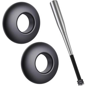2 x [2 Packs] Professional Baseball Bat Grip Knob Stacker Choke Up Rings Bat Ring Knob Baseball Softball Teeball Tball Choke Up Baseball Bat Accessories - Black