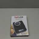 Taylor Glass Top Food Scale with Touch Controls, 11 lb Capacity, Sleek Black Design for Precision Food Measurement in Grams and Ounces