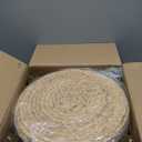 Cpintltr Round Ottoman Natural Seagrass Footstool Hand Weave Water Hyacinth Poufs Eco Friendly Sofa Foot Stool Soft Step Stool Padded Foot Rest with Pine Legs for Living Room (Natural)