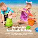 JOYIN 3 Packs Foldable Pail Bucket with Shovels & Mesh Bag, Collapsible Buckets Multi Purpose for Beach, Camping Gear, Beach Party, Fishing, and Fun Summer Activities (Orange/Blue/Green)