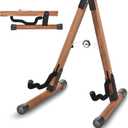 DOMMI Folding Acoustic Guitar Stand with Soft Foam Arms, Electric Guitar Stand with Non-Slip Rubber and Soft Foam Arms, Portable Folding A-Frame Acoustic Guitar Stand for Travel, No Need Assemble