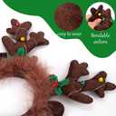 2 x LOVESTOWN Light Up Reindeer Antlers Headband, Christmas Reindeer Headband LED Plush Reindeer Headband for Christmas Party Costume