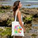 Cheerful Watercolor- Art Canvas Tote Bag - Stylish & Practical Carrier