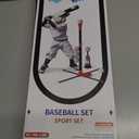 3-in-1 T Ball Set - Adjustable Height, Hanging Tee Ball Set with Automatic Pitching Machine/6 Balls/Retractable Bat, TBall Stand Suit for Outdoor, Sport Toys Gifts for Kids Boys Age 3+