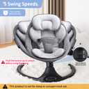 LAREX Baby Swing Infant Swing Electric Toddler Baby Rocker Portable for Newborn Boy Girl, 5 Sway Speeds with Remote Control, 10 Preset Melodies and Bluetooth, 0-6 Months Max 20 Lbs (Gray Black)