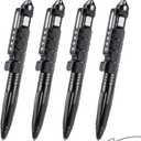 Tungsten Steel Tactical Pen for Glass Breaker Mutifunction Defense Pen (4 Pack) (Black)