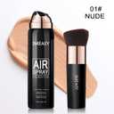 Airbrush Makeup Foundation Spray, Flawless Full Coverage Foundation, Long-Lasting, Breathable & Moisturizing for Older Women, Teens, and Mature Skin, Buildable Coverage for Smooth Radiant Skin (NUDE)