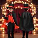 Latocos Kids Magician Costume Boys Girls Magic Kits with Vest Bag Zipper Gloves Hat Cape Wand Halloween Dress Up