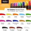 Nicpro 14 Colors Large Bulk Acrylic Paint Set (33.8 oz, 1000 ml) Rich Art Painting Supplies, Non Toxic for Multi Surface Canvas Wood Leather Fabric Stone Craft, for Kid & Adult with Pump, Color Wheel, 33.8 Fl Oz