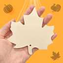 60-Pcs 4" Unfinished Thanksgiving Wooden Cutouts Ornaments for Thanksgiving Fall Party DIY Hanging Crafts Decorations (10cm, 6 Shapes, 10 Pcs/Shape)