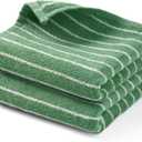 Jacquotha Hand Towels for Bathroom Green Striped - 2-Piece Premium Quick Drying Towels for Kitchen Spa Workout, Stylish Compact for Hand Face Hair, 14 x 29