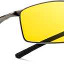 Men's Polarized SunglassesUltra Light Rectangular Metal Frame with Spring Hinge for Driving & Golf