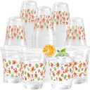  Christmas Clear Plastic Cups 12 Oz Gingerbread Men Disposable Cups Merry Christmas Drinking Cups Bulk for Beverage Coffee Xmas Holiday Party Favor Supplies