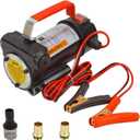 BLACKHORSE-RACING 12V DC Portable Electric Fuel Transfer Extractor Pump Diesel Kerosene Oil Commercial Motor Auto