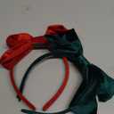 2Pcs Christmas Headbands Velvet Bow Headbands Red Green Velvet Hairband Hair Accessories Christmas Gifts for Women Girls (Red and Green, One Size) (1 Count (Pack of 2))