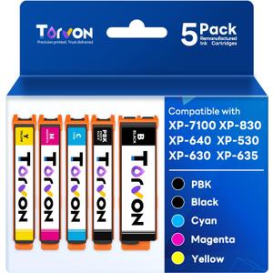 Remanufactured Ink Cartridge Replacement for Epson 410xl 410 T410 T410XL Ink Cartridges 5 Pack Compatible with Expression XP-7100 XP-530 XP-630 XP-640 XP-900 XP-830 Printers