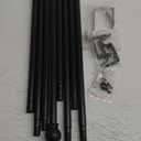 Black Curtain Rods for Windows 66 to 120 inch, 5/8" Diameter Matte Black Small Curtain Rods for Bedroom, Living Room, Kitchen, Outdoor, Farmhouse, Cafe Curtain Rod Black (30"-124")