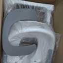 Forbena Potty Training Toilet Seat with Step Stool Ladder, Toddler Kids Potty Seat for Boys Girls, Non Slip Foldable Toilet Training Seat with Soft Cushion, Comfortable Handles (White-Grey)