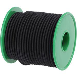 Usew 1/8-Inch (3 mm) Black Round Heavy Elastic Cord 20-Yards with Plastic Spool