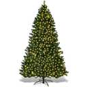 7 ft. Pre-Lit PVC Hinged Artificial Christmas Tree with 300 LED Lights