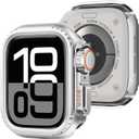 Bisikor 2 in 1 Metal Case Compatible with Apple Watch Series 11/10 46mm, Rugged Shockproof Metal Bumper Case with Back Cover for iWatch 46mm (Silver)