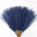 Navy Blue Pampas Grass Small, 30 Pcs 17" Faux Pampas Grass Short Decor, Pompas Grass Flower Arrangement and Vase Filler for Boho Home Wedding Decoration