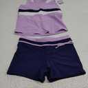 Little Girls' Summer Swimwear Two Piece Boyshort Tankini Kids Swimsuit (5-6 Years, Purple)