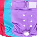 wegreeco Washable Reusable Premium Female Dog Diapers, Medium Large Small Dog Doggie Puppy & Doggy Diapers Female,Period Panties in Heat (Pack of 3, Large)