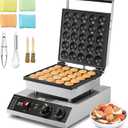 VEVOR Mini Dutch Pancake Maker, 25PCS 43mm Diameter Dorayaki Baker Machine, 1700W Commercial Electric Poffertjes Grill, Non-stick Stainless Steel, Temp & Time Control, for Home Kitchen Restaurant