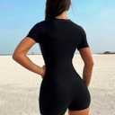SISKIN Swim Suits for Women 2026, One Piece Tummy Control Short Sleeve Mesh Zipper Athletic Colorblock Modest Bathing Suit (Black, M)