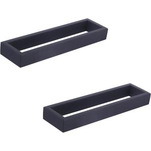 GERZWY Modern Black Towel Holder Stainless Steel Towel Ring for Bathroom Lavatory Wall Mount Contemporary Style 2 Pack HG1716-2BK