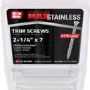 Grip-Rite PrimeGuard Max MAXS214TH3161, 2-1/4" x #7 Trim Head T17 ST15 Screw, 316 Stainless Steel, 1LB Pack, Clamshell Packaged
