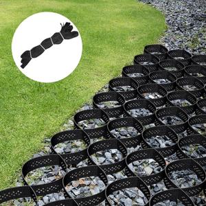 Geo Grid 3" Thick Gravel Ground Grid - 9 x 17 Ft Driveway Geocell with 1885 LBS Per Sq Load, Foldable Gravel Retainer Permeable Stabilizer for Driveways, Walkway, Slope Shed Base & Garden