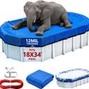 18x34FT Oval Winter Pool Cover Heavy Duty Pool Covers for Above Ground Pool