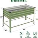 1MORE Elevated Raised Garden Bed with Legs, 482432in Large Metal Raised Bed for Backyard, Patio, Balcony. Raised Planter Box with Drainage Holes for Plants Vegetables Flowers Fruits.Green-1pcs