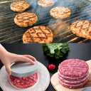Smashed Burger Press 100 Patty Paper Set, Stainless Steel Burger Smasher Tool, Round Non-Stick Meet Beef Veggie Hamburger Mold, Press Patty Maker, Smasher Cooking Gadgets for Kitchen BBQ Grilling