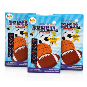 Lolli & Pip Pencil 16 ct Sports Pencil Valentines 3-Pack