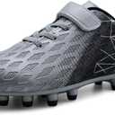 brooman Kids Firm Ground Soccer Cleats Boys Girls Athletic Outdoor Football Shoes, 5 Big Kid