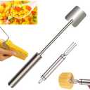 Cozy Home Corn Peeler, Corn Kernel Removers, Long Handle Stainless Steel Corn Stripping Tool Thresher Scraper for Home Kitchens, Restaurant Chefs (2PCS-A)