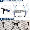 3 Pack Reading Glasses for Men Blue Light Blocking with Spring Hinge, Anti Eyestrain/Dryness/UV Large Wide Square Readers for Men, Two Tone Computer Reader Glasses Eyeglass(1.25 Strength)