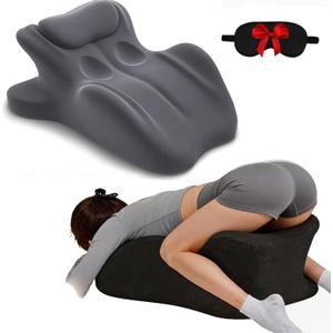 Ergonomic 27 Memory Foam Wedge Pillow for Back & Neck Support, Bed Rest Reading Cushion for Sitting, Watching TV, Posture & Pain Relief (Grey)