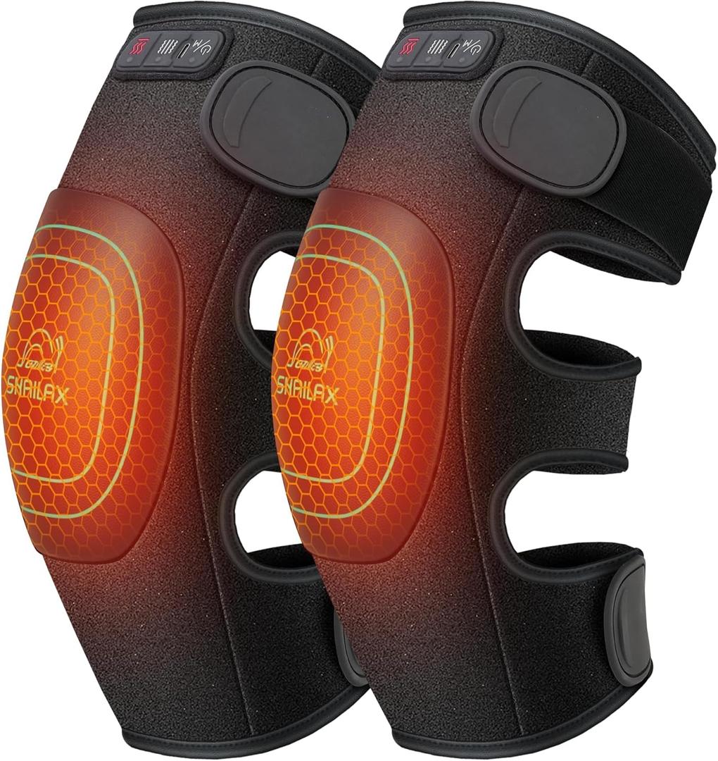 Cordless Knee Massager with Heat, 360All-around Vibration, Graphene Heating Pad for Knee, Rechargeable Multi Modes Large-size Range for Athletes Housewives Elders, Gifts for Men Women Home Office Use