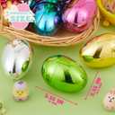 JOYIN 3.15" Metallic Easter Eggs, Shinny Plastic Eggs Colorful Bulks for Easter Hunt, Filling Treats, Easter Basket Stuffers, Classroom Prize Supplies, 72 PCS