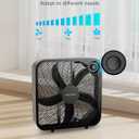 Pelonis Box Fan 20 Inch Adjustable 3 Speeds For the Perfect Noise Level for Sleeping 4 Blade Technology Provides Powerful Airflow to Beat the Heat Sleek Design, Lightweight, Durable, Black