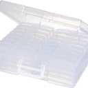 Novelinks Transparent 4" x 6" Photo Organizers and Photo Storage Box with Handle, 16 Inner Photo Cases, Portable Picture Organizers & Photo Storage Containers (Clear)