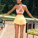 RUNNING GIRL High Impact Sports Bras for Women, High Support Running Strappy Women's Sports Bra with Sewn in Pads (Pink, L)